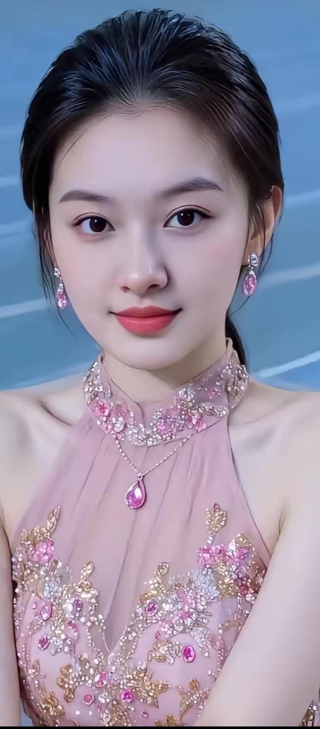 粉衣美人，玉佩轻摇。