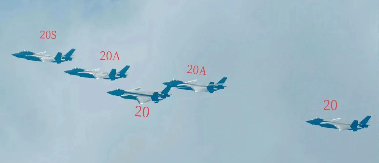 歼20家族目前已知公开的3个型号，歼20S（双座），歼20（初代型号），歼20A