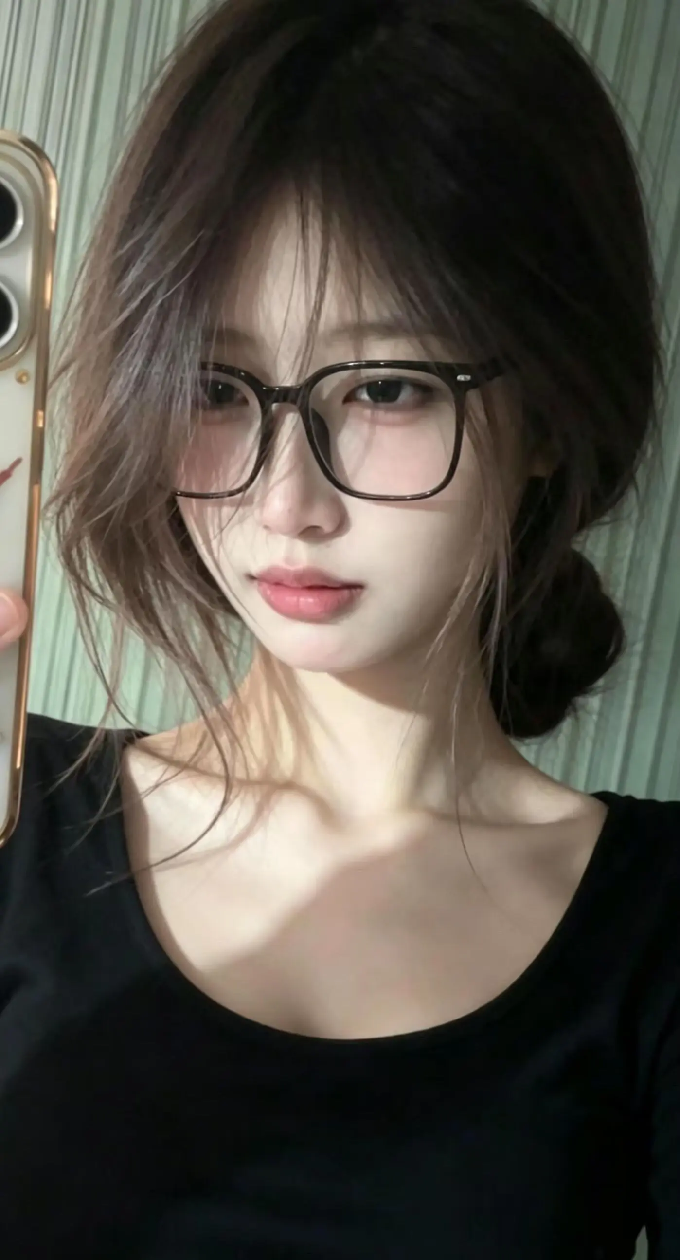 甜妹眼镜框 眼镜温柔风 韩系眼镜杀 纯欲系眼镜  腮红黑框大框眼镜