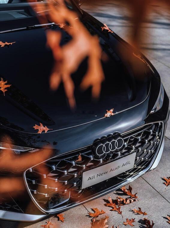 被新A6L的光影美学鲨！白天是流动的线条，黑夜是行走的灯光艺术。奥迪a6l