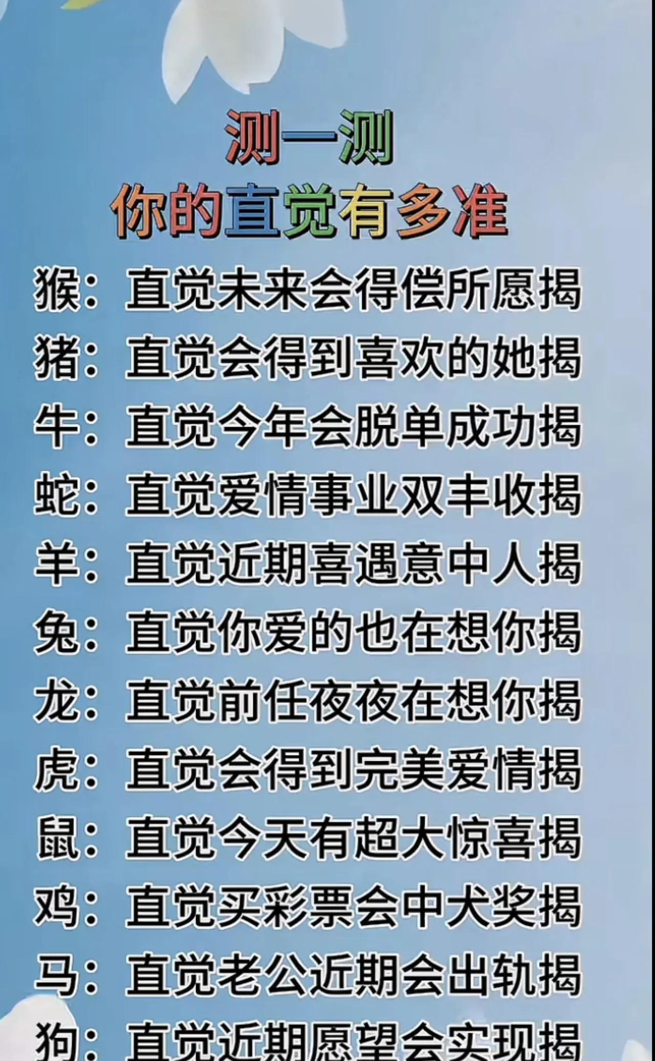 十二生肖预测：你的直觉有多准？