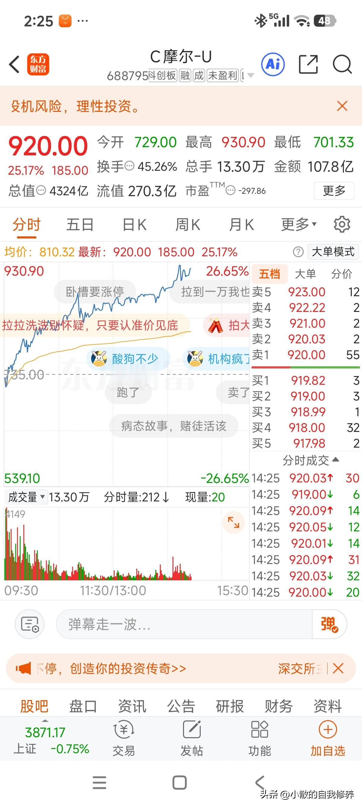 魔幻的大A股，摩尔线程市值4300多亿了，超过兴业银行！摩尔一年亏损十几亿，兴业