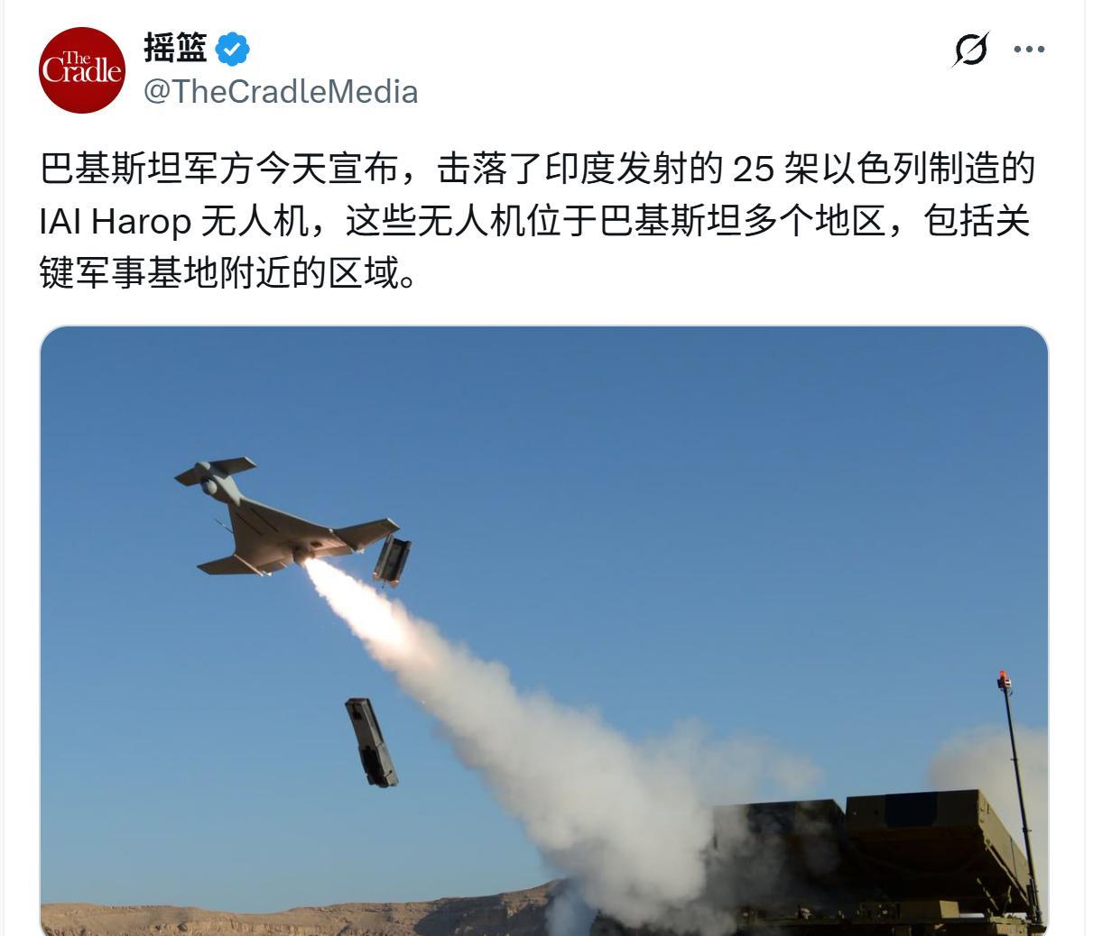 这么看来以色列这无人机技术真不行。不久前，印度在喜马拉雅山附近放了一架以色列苍