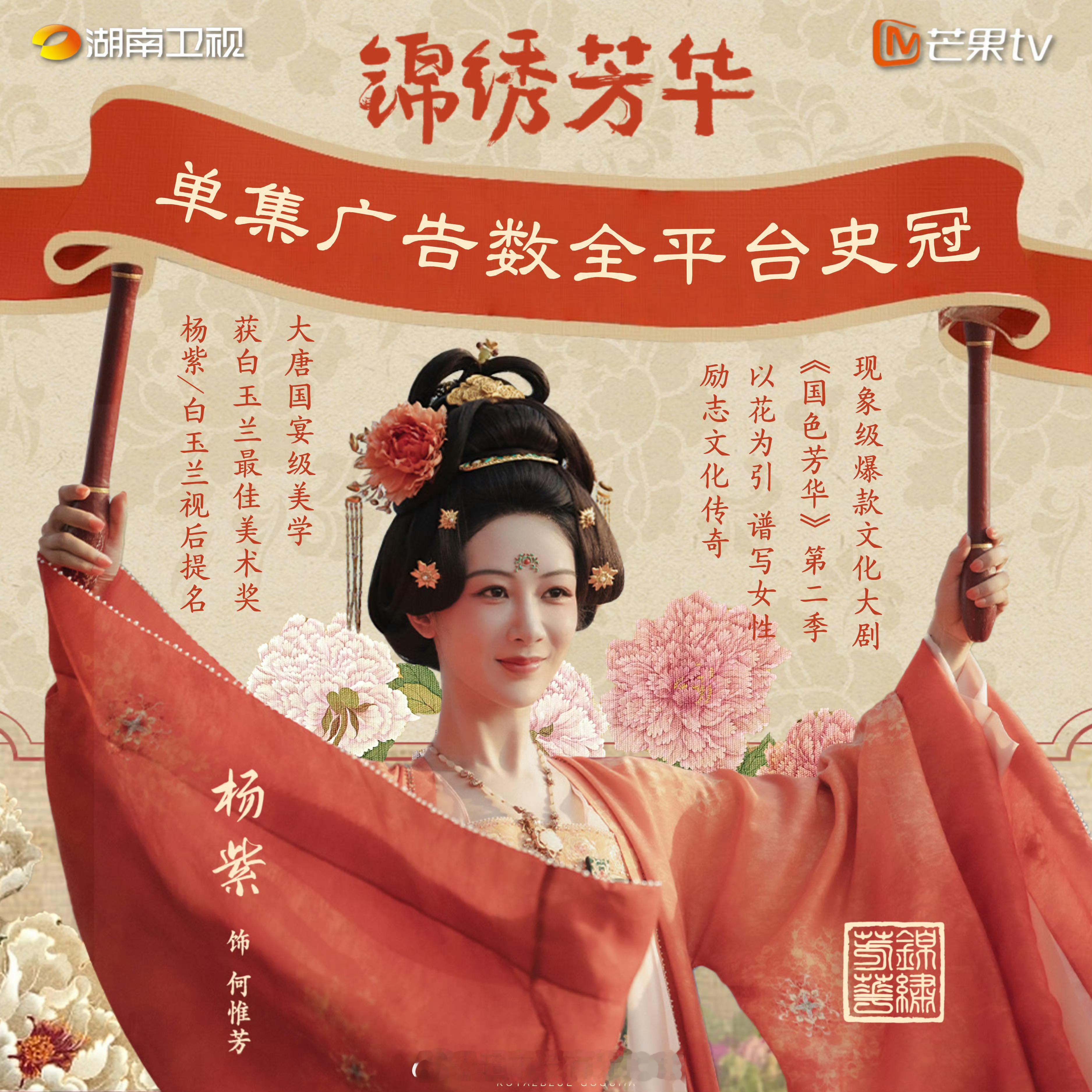 杨紫《锦绣芳华》成绩好到图都拉不完，实绩太厉害了[点赞]锦绣芳华收视创新高​