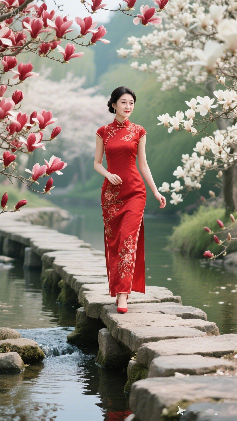 在樱花树下漫步，感受传统与自然的完美融合。