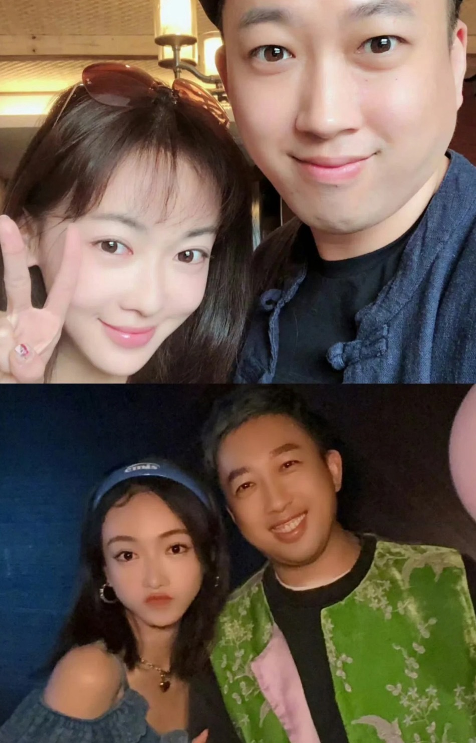 吴谨言于正美颜受害者哈哈哈哈第一声爆笑是吴谨言和于正的合照给的，这两位是美颜的受