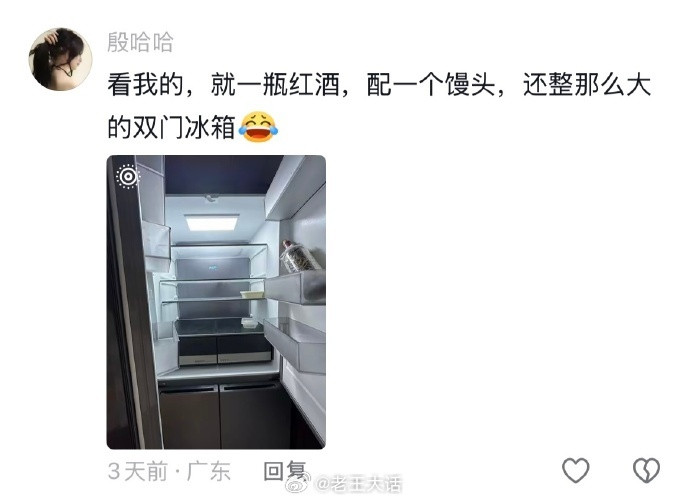 当代年轻人的冰箱亲戚来了都得喝西北风哈哈哈哈