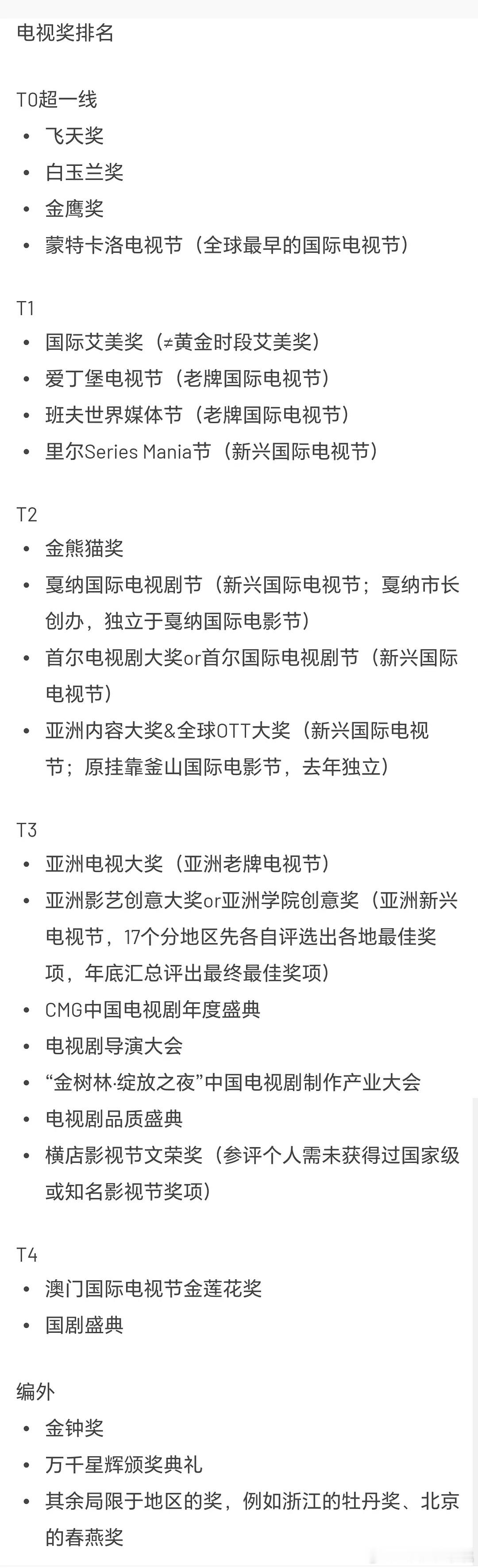 电视奖居然有这么多