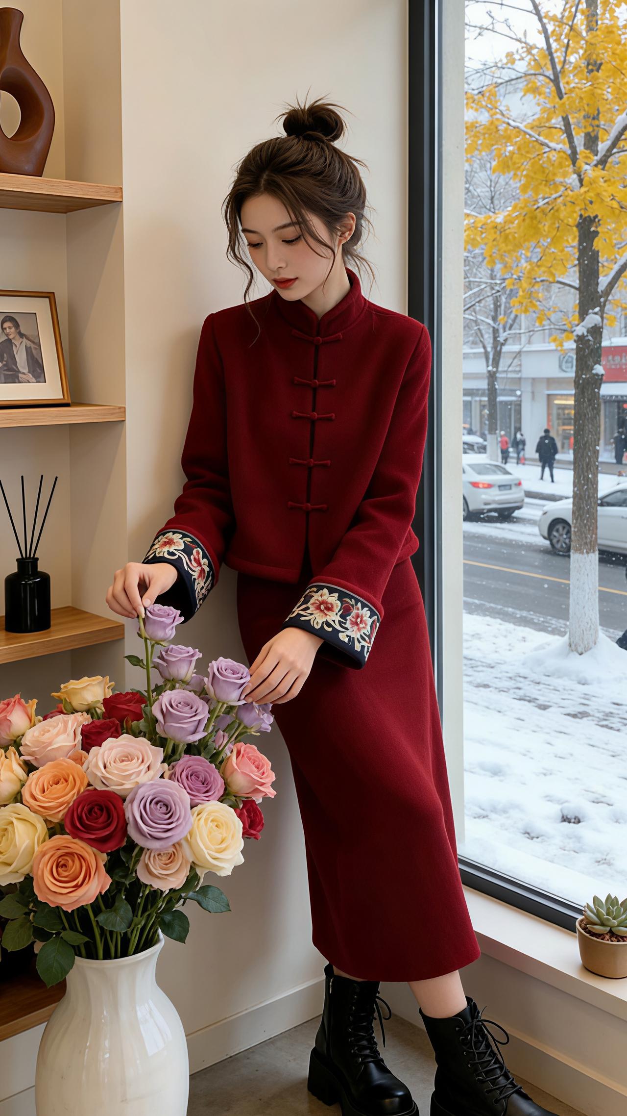 穿搭减龄气质红色系穿搭女装新中式