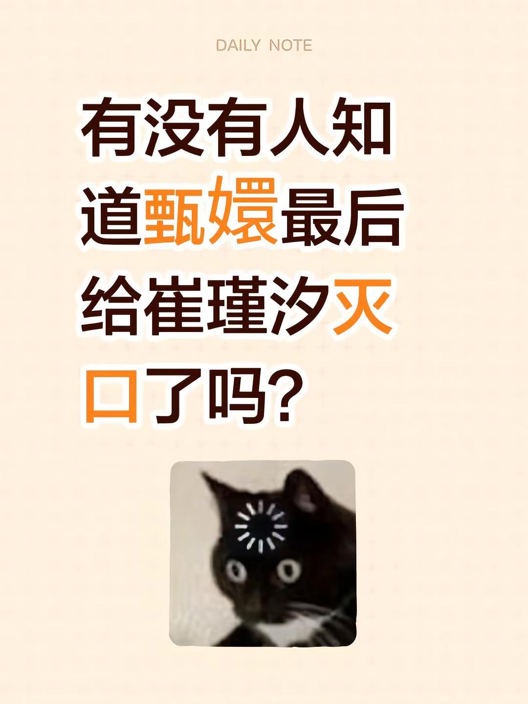 有没有人知道甄嬛最后给崔瑾汐灭口了吗？甄嬛传甄嬛传经典片段甄嬛传剧情甄嬛传