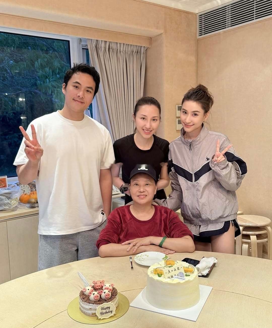 何超莲生日🎂和家人一起过，妈妈陈婉珍、姐姐何超云、弟弟何猷启。​​​