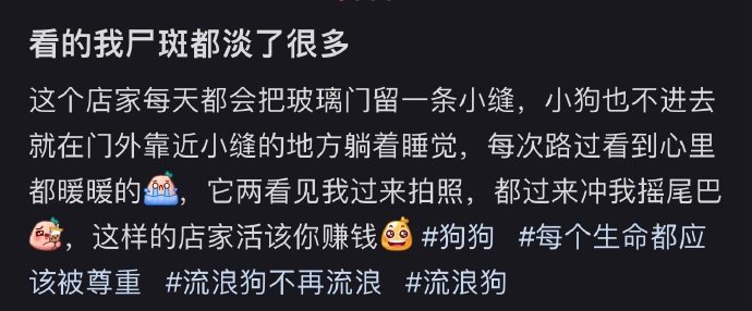 店家每天都会把门留一条小缝，小狗躺在门口蹭空调睡觉也不进去，狗好人好​​​