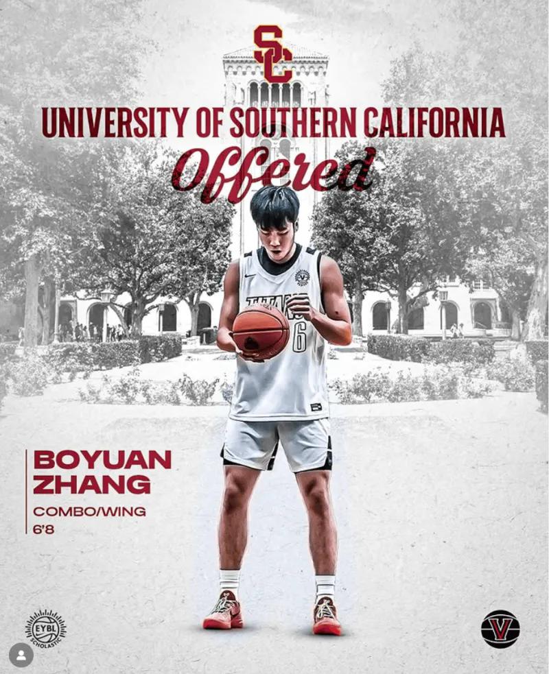 张博源受到了全美高校疯抢，他很有希望打出来，我们2032年奥运会，有希望了。再