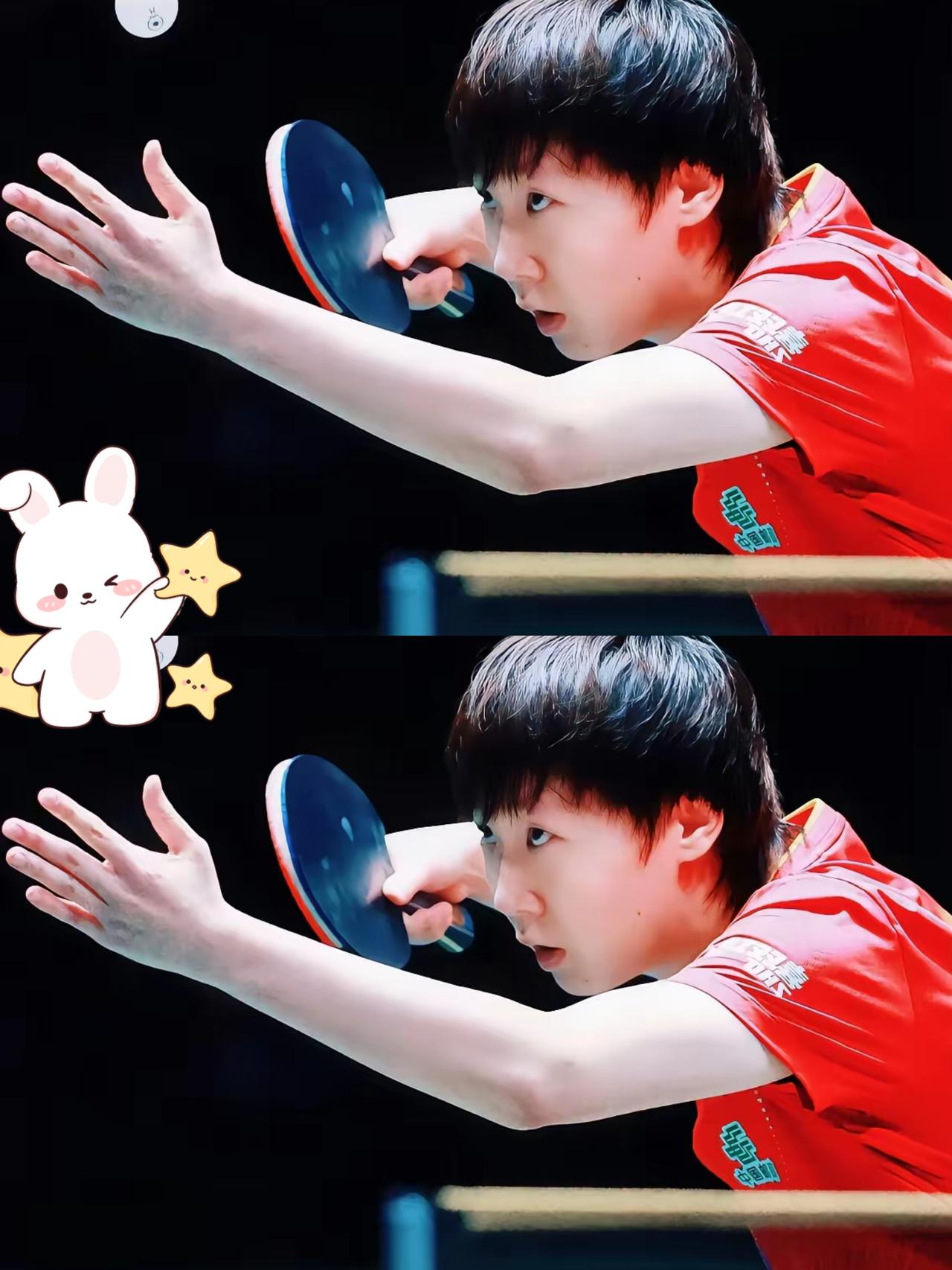 今晚，请把最热烈的掌声！送给王曼昱！不仅因为她3-0张本美和，而且还出乎意料