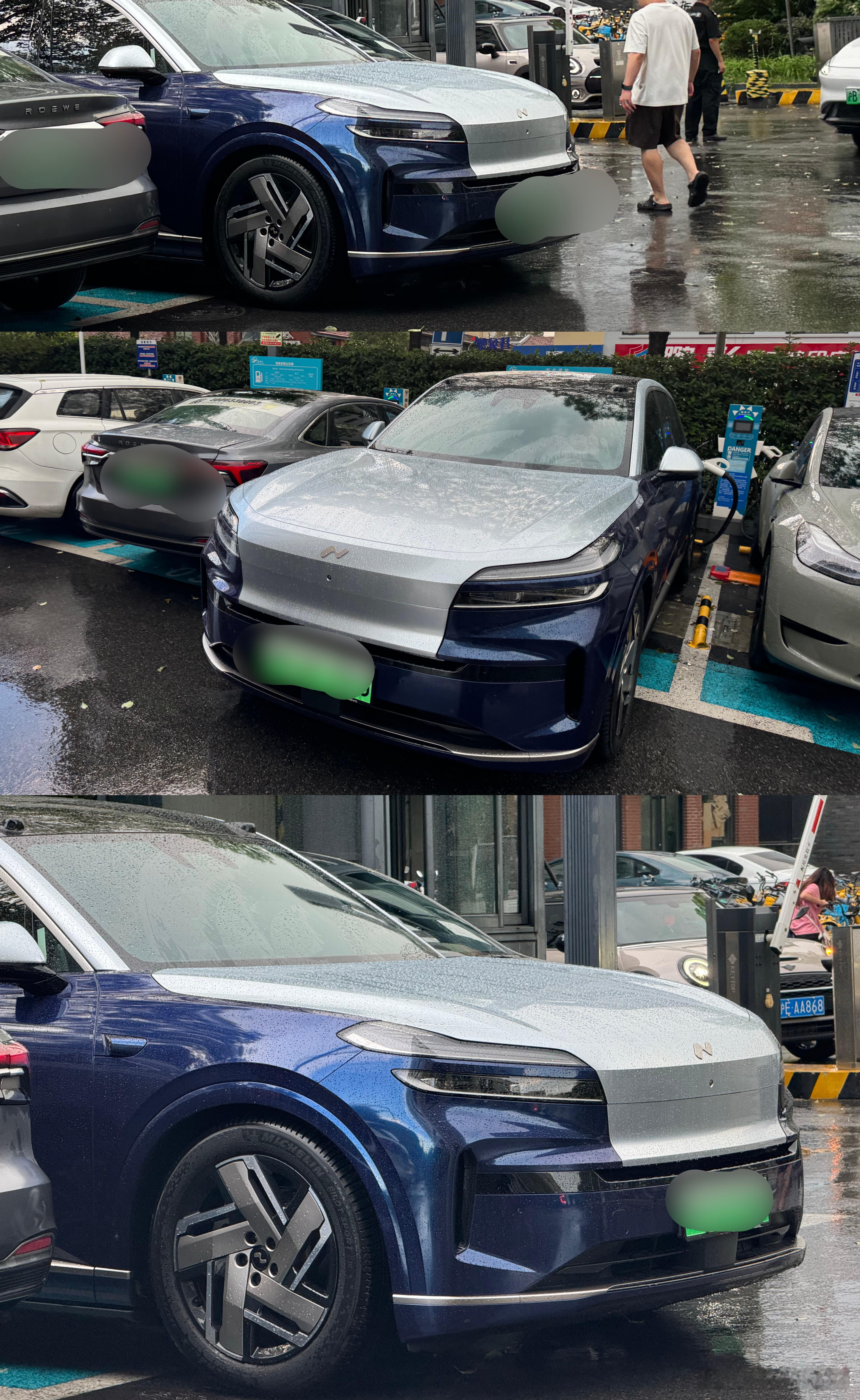 下楼看到L90在充电，这颜色改得挺炫酷啊。[笑着哭]​​​
