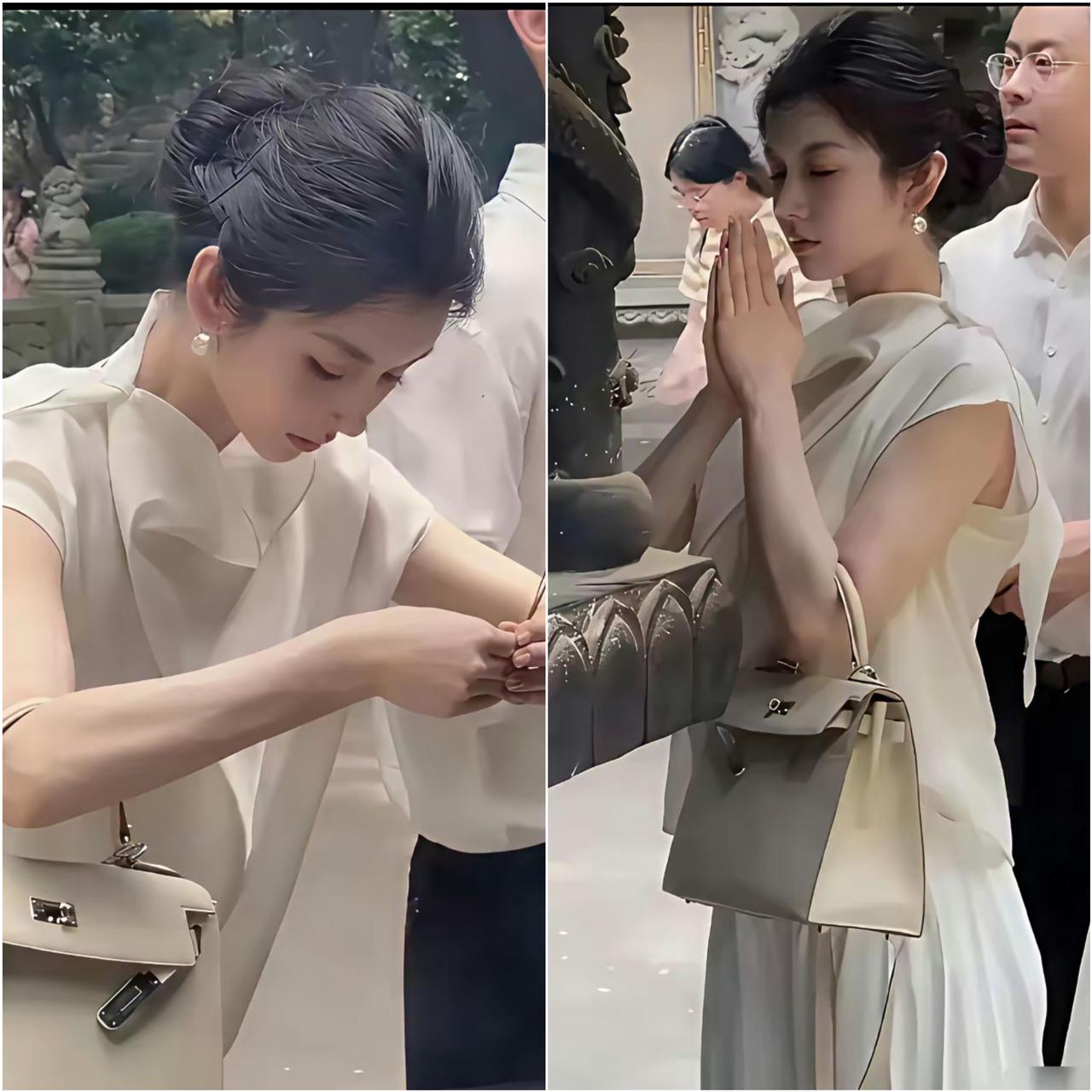 看这一身松弛感穿搭配几十万的包，你是不是也懵：都这么顺了，拜佛还求啥啊？其