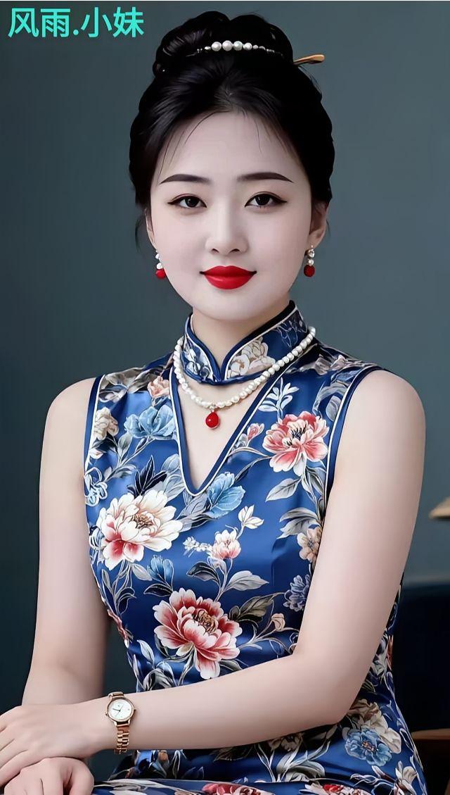 这姑娘打扮得真漂亮，有古典韵味。