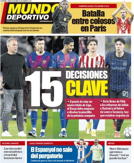 世体：15个关键决定等待巴塞罗那1️⃣续约弗利克2️⃣继续留用特尔施