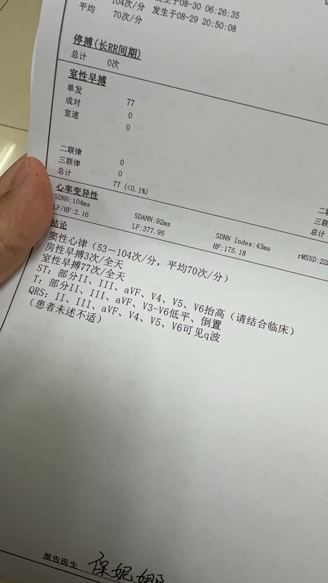 最近真是要死了……上周在医院复查房颤的结果，医院说心电图有问题。可能是冠心病的症