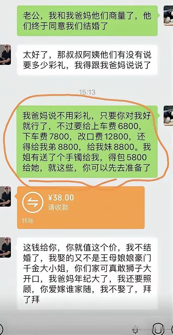 说实话，女方的要求高吗？