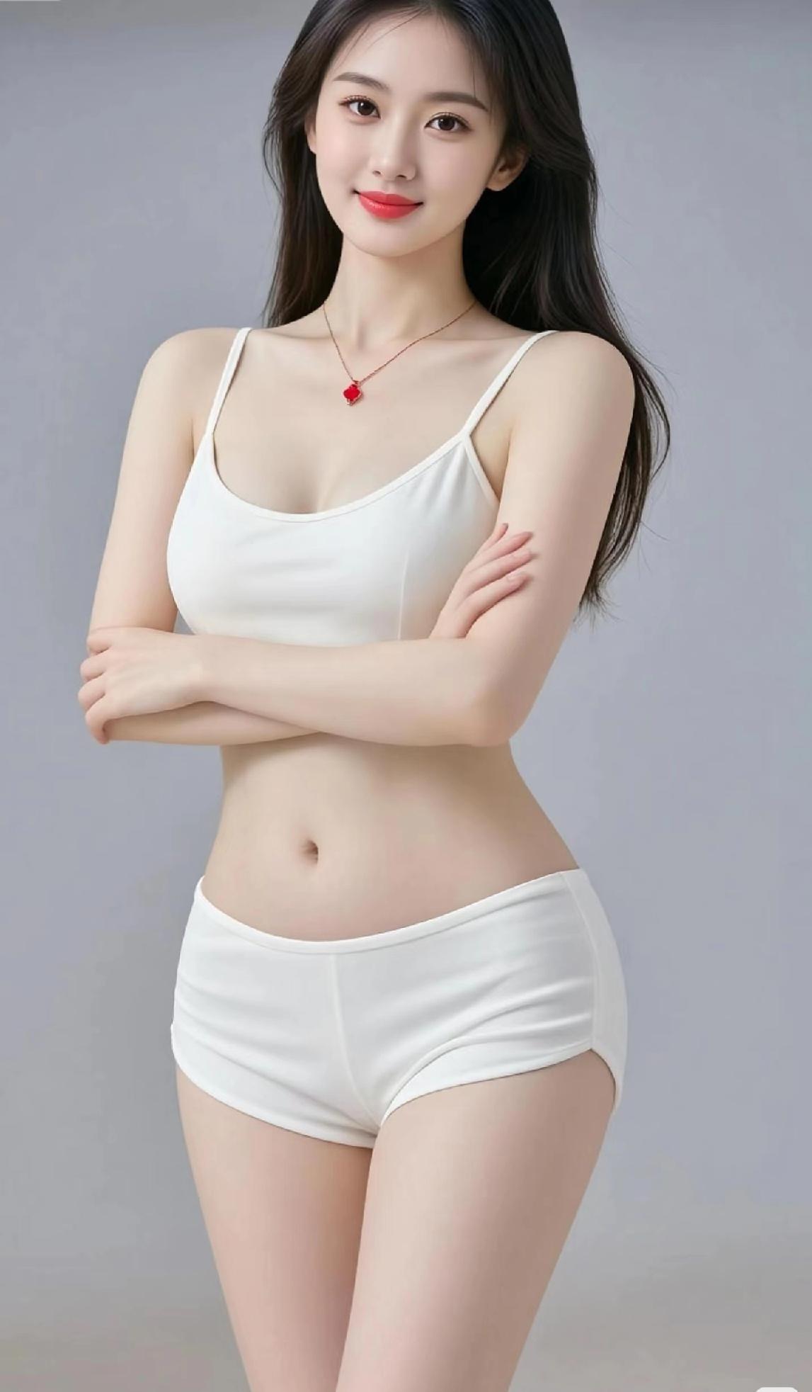 这姑娘穿得真清爽。