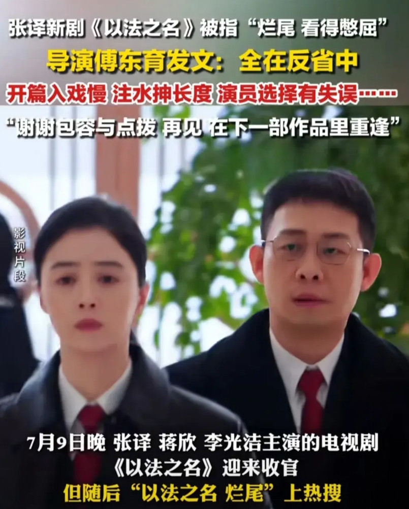 看完张译和蒋欣的《以法之名》后，我终于理解导演傅东育为什么要发文了倒不是因为