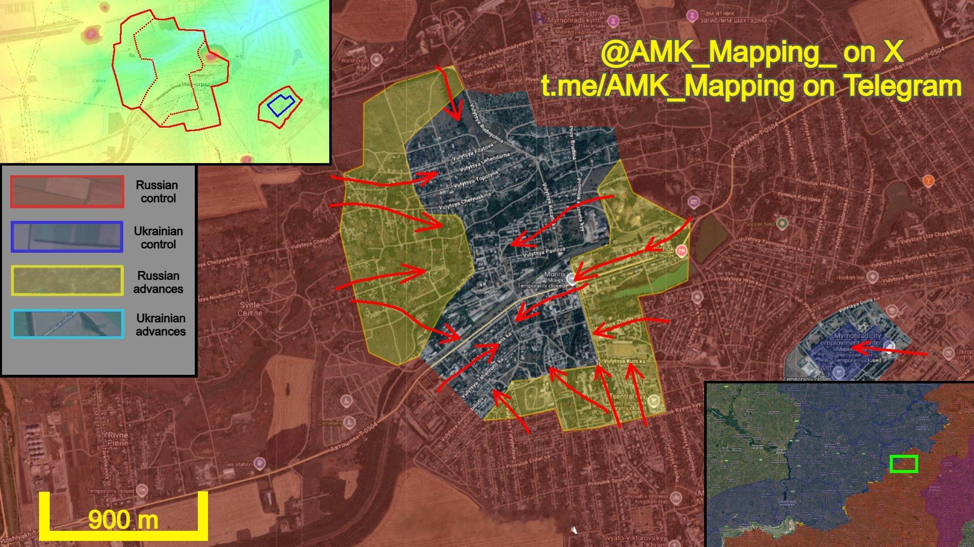 俄乌冲突澳洲资深乌友Map-AMK：18日米尔诺格勒（季米特洛夫）方向，随着乌