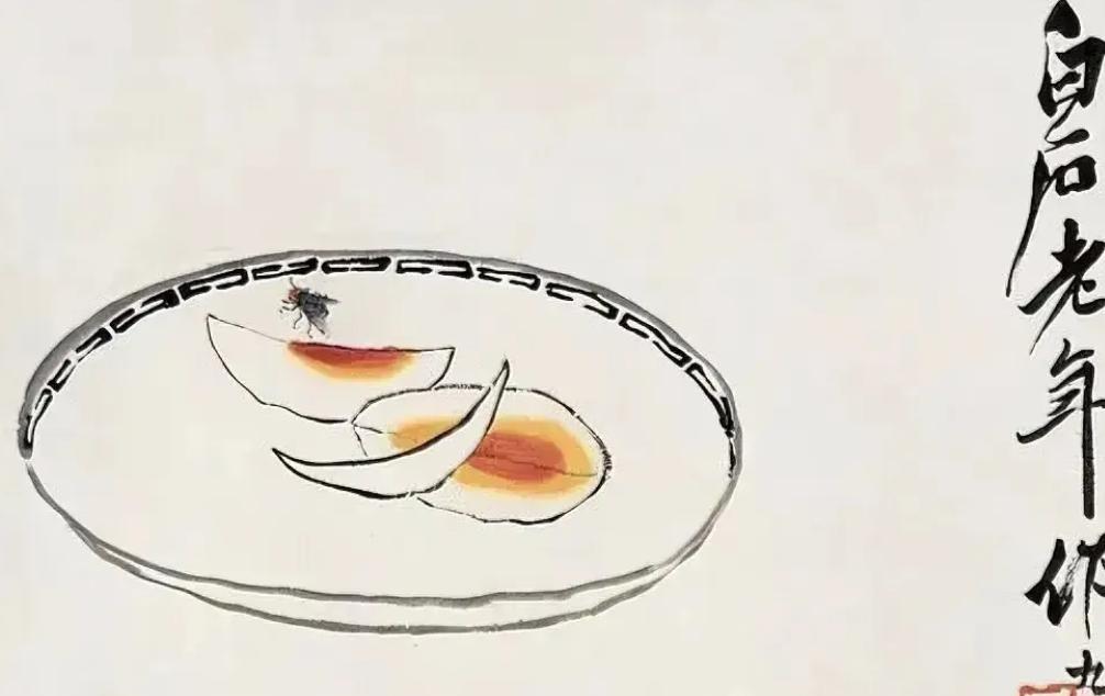 1953年，有人花2块钱向齐白石求画，齐白石只画了2片咸鸭蛋，对方陪着笑脸“有点