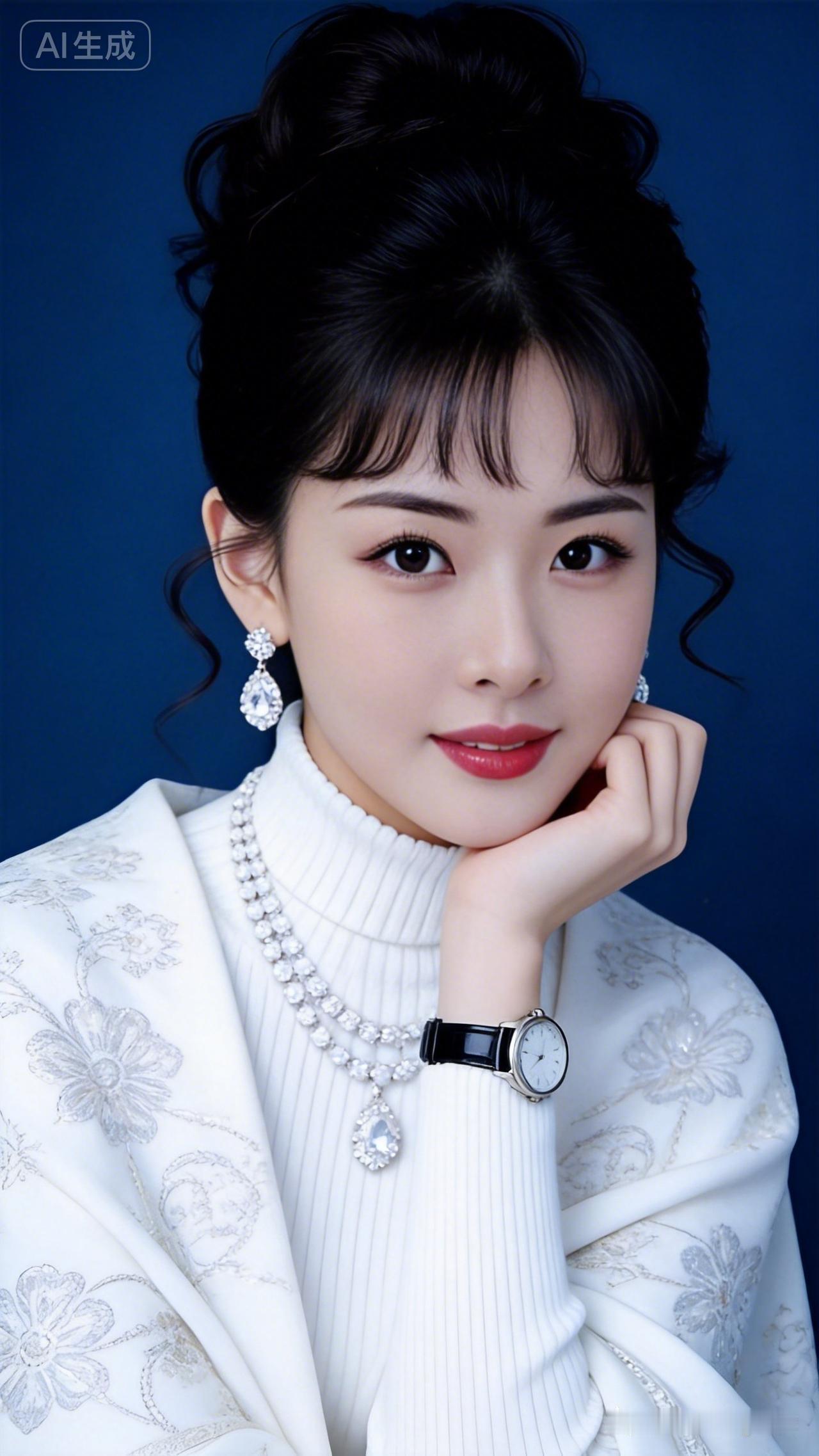 这美女穿得真优雅，配饰好精致！