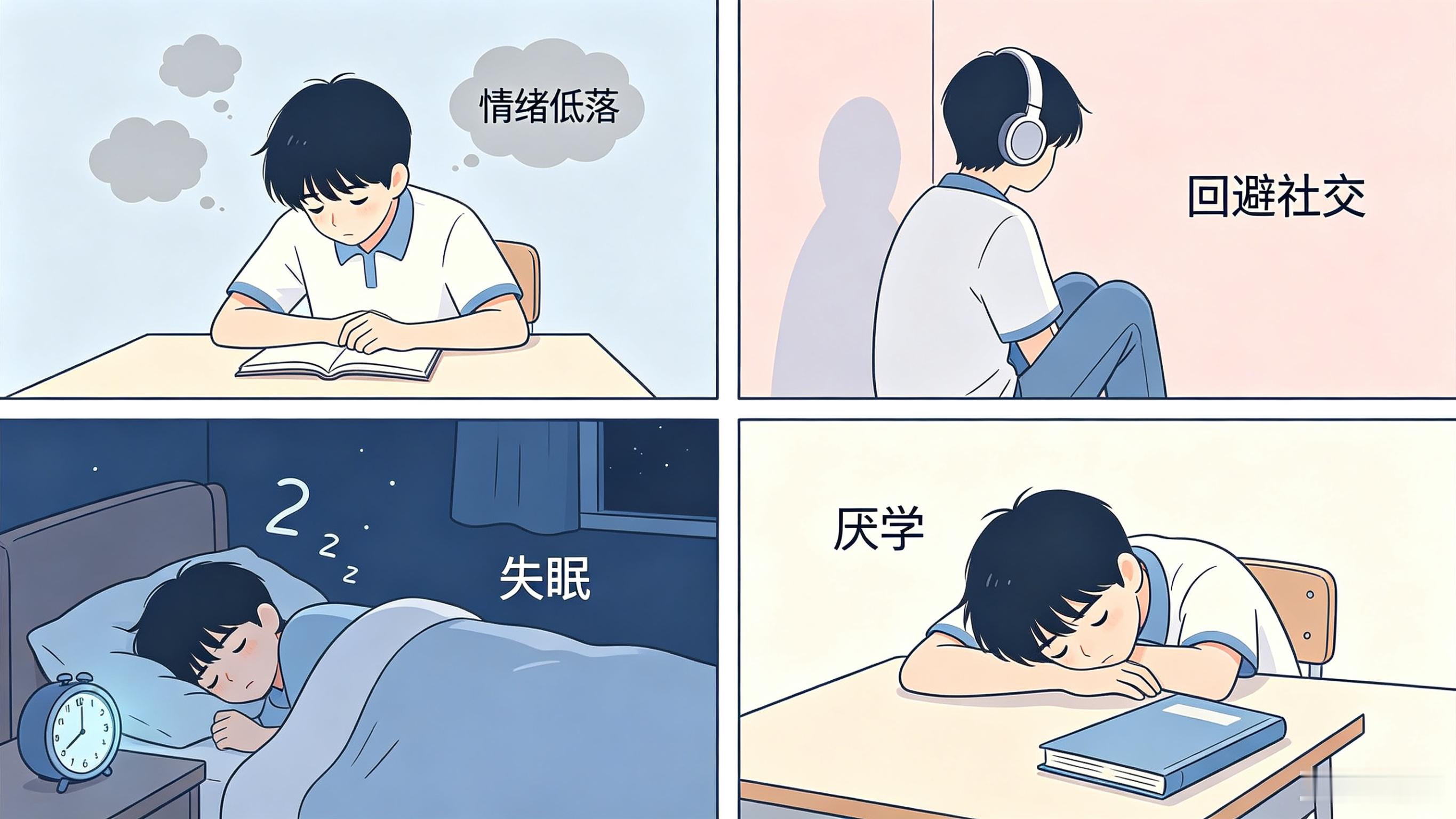 青少年心理问题早期明显信号，家长一定要早察觉很多孩子心理出问题，不会直接说我难受