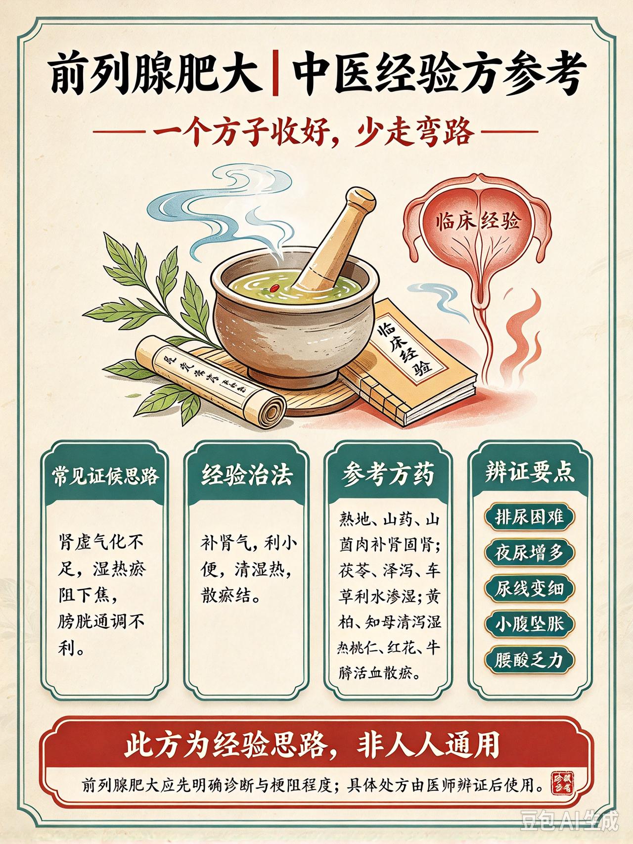 前列腺肥大？一个方子收好，少走30年弯路！全是临床攒下的经验前列腺肥大，是男科