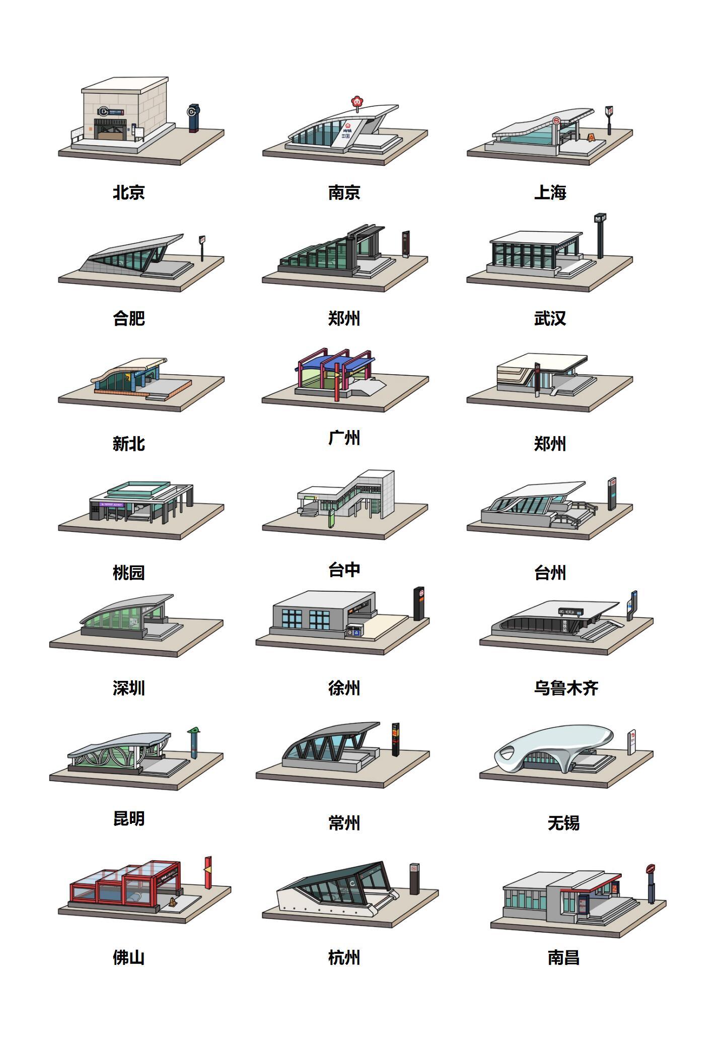 全国各地地铁口设计，还真没留意，竟然都不一样。​​​