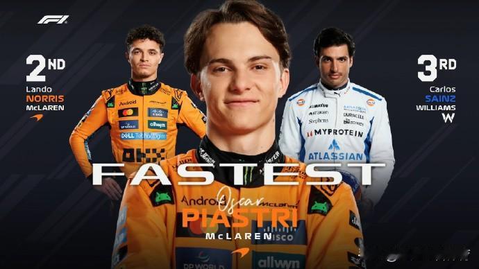 赛车：2025F1伊莫拉站一二练成绩！一练皮亚斯特里1:16.545最快。前