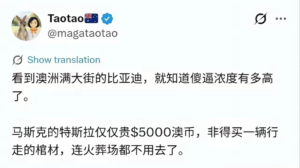 这个移民澳大利亚的女人看到满大街的比亚迪心态崩了，开始破口大骂了！