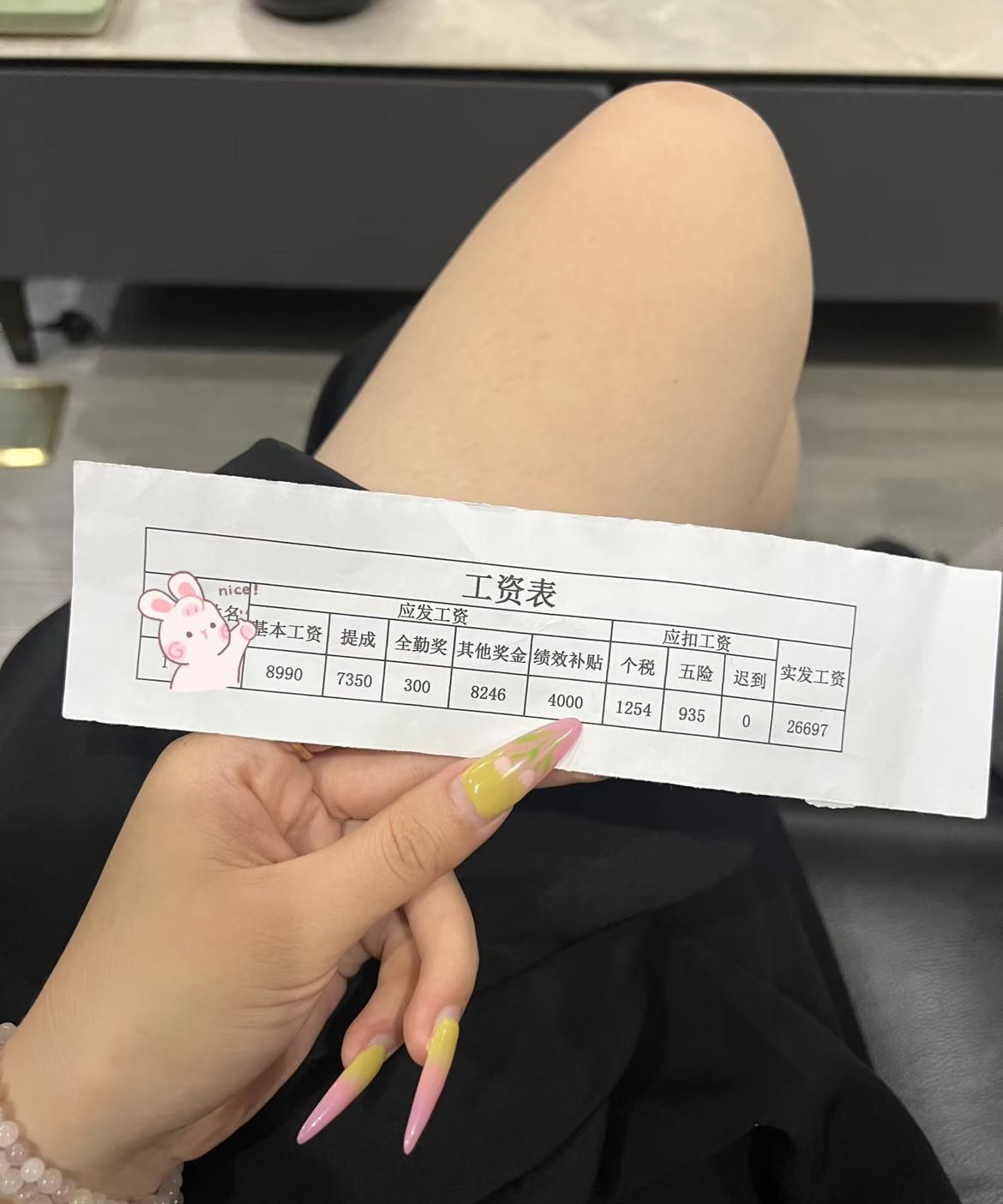 闺蜜又晒工资条了，羡慕嫉妒恨啊，长得漂亮，个性独立，工资又高，还人美心善。就一个