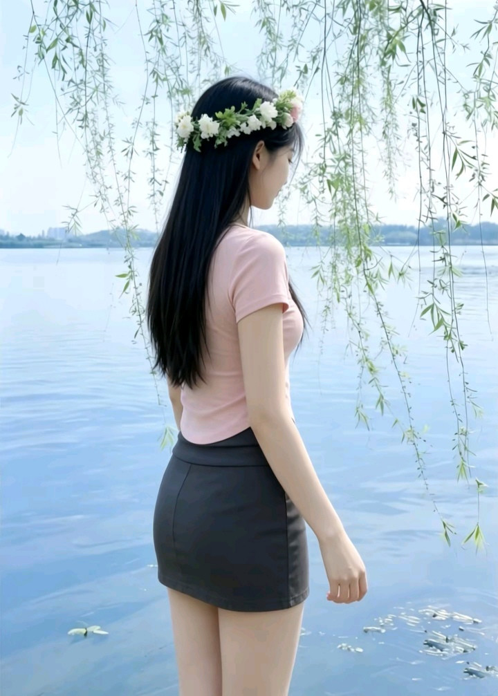 湖边倩影