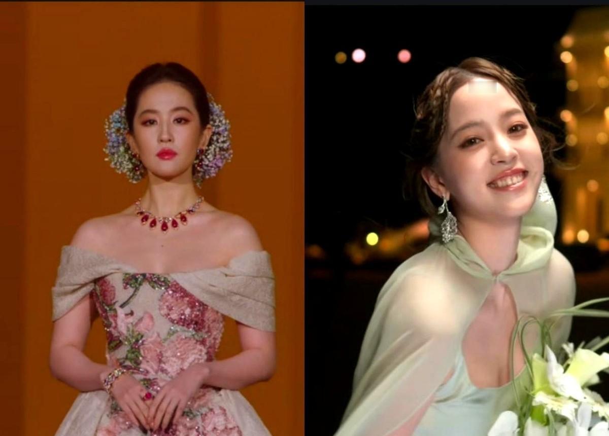 刘亦菲没笑，全场都静了。欧阳娜娜蹦着走，镜头追着她跑。一个不用演，一个拼命演