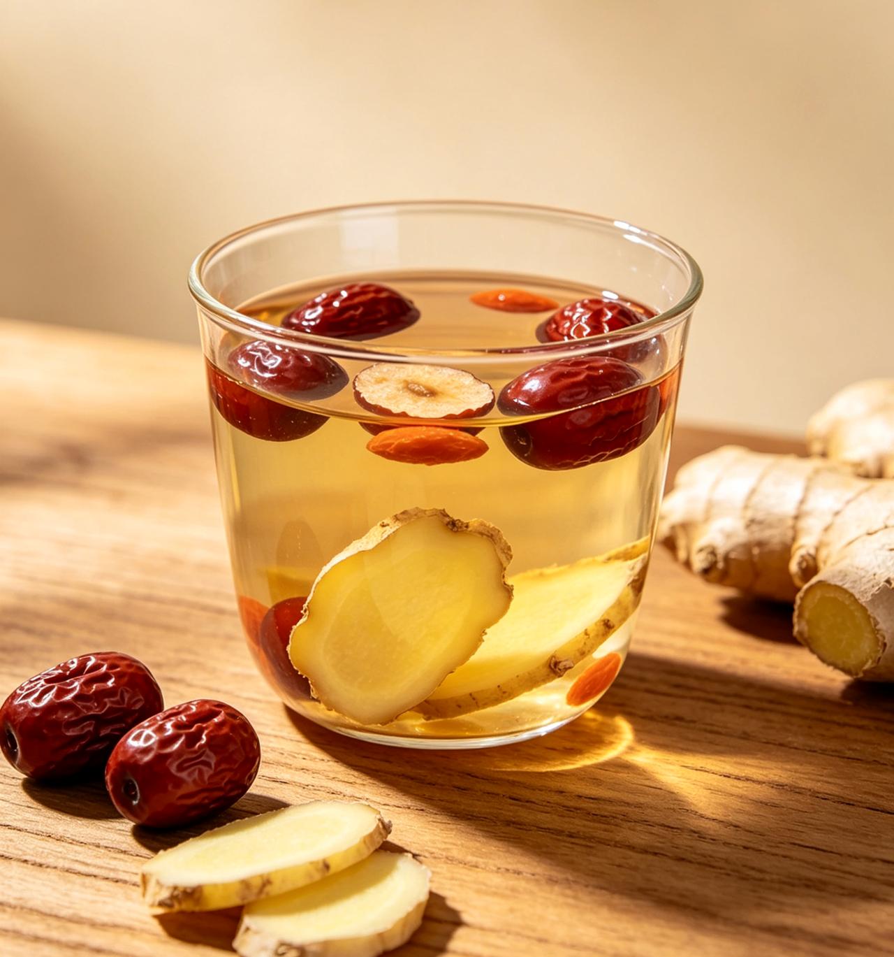 刚发现一个养生小妙招，就是坚持喝红枣生姜水。我妈喝了三个月，实实在在有了