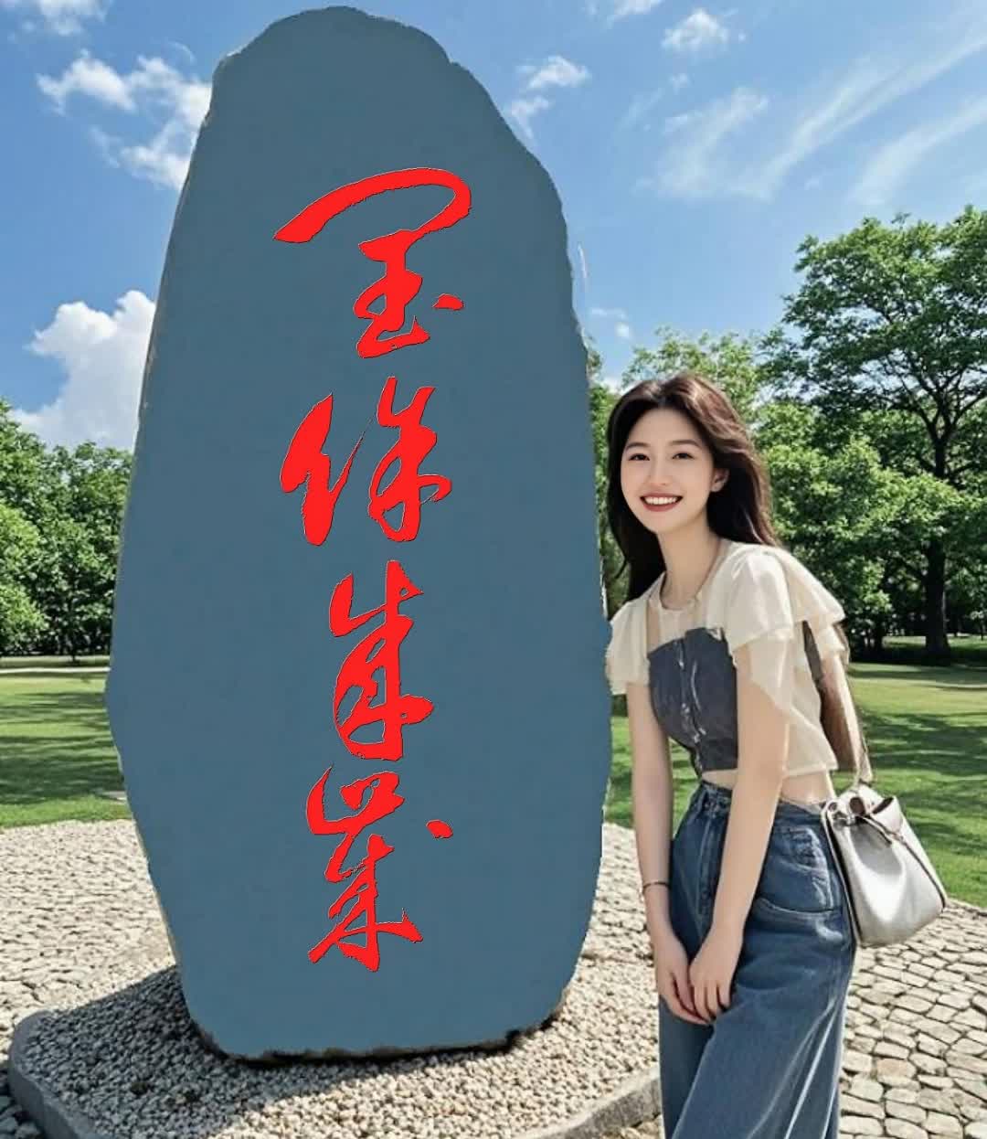 一块石头，四个草书，据说全网能认出的不超过十个人。这口气，比哥德巴赫猜想还神
