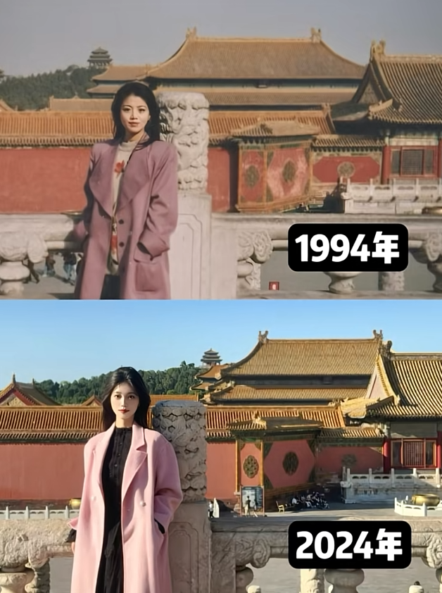 故地重游就像是刻舟求剑。和妈妈相隔30年来了故宫相同的位置真的太有宿命感了 