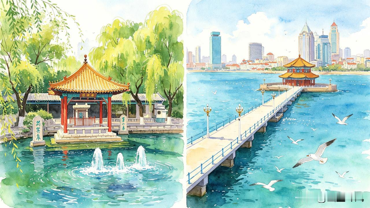 山东两大核心城市济南与青岛，一直难分高下，各有独特魅力。济南作为省会，齐鲁