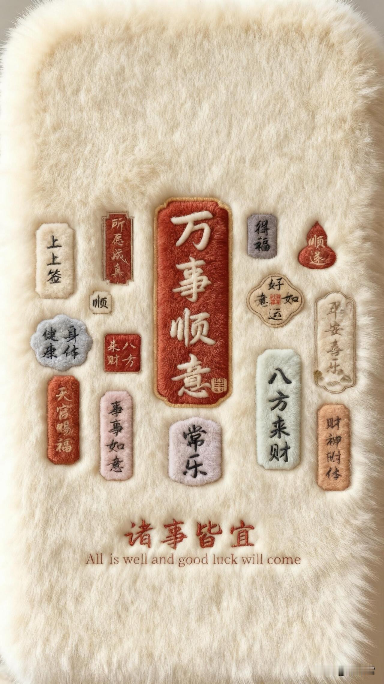 2026好运毛绒壁纸发财💰暴富万事顺意，大吉大利把新年的美好祝愿都绣进绒