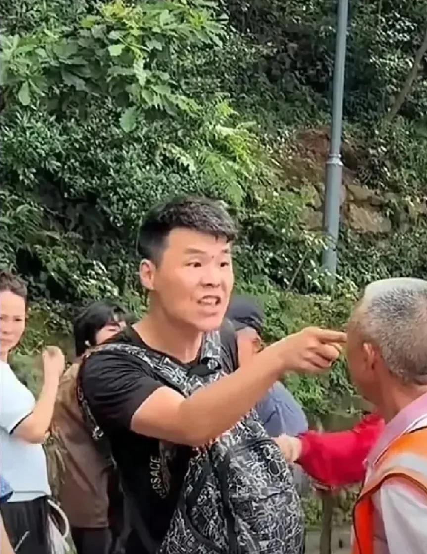 “你再打猴子，我就打你。”一江苏南京游客火了。他不是做好事火，但是没有素质的谩骂