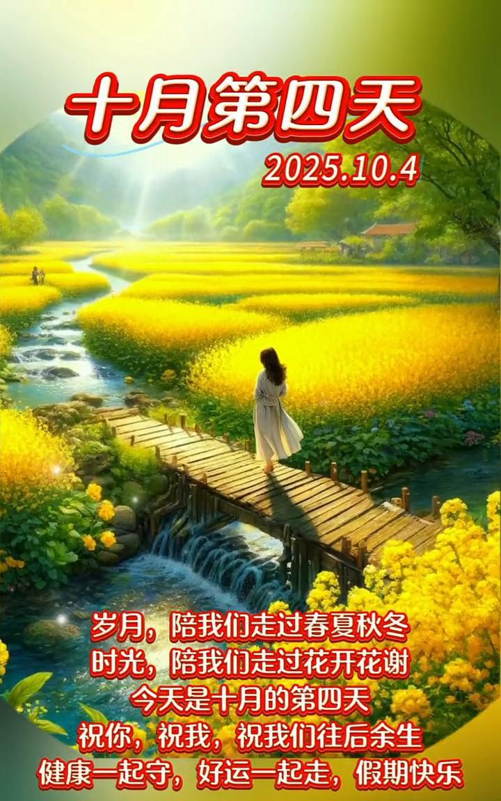 十月第四天。2025.10.4。岁月，陪我们走过春夏秋冬；时光，陪我们走过花开
