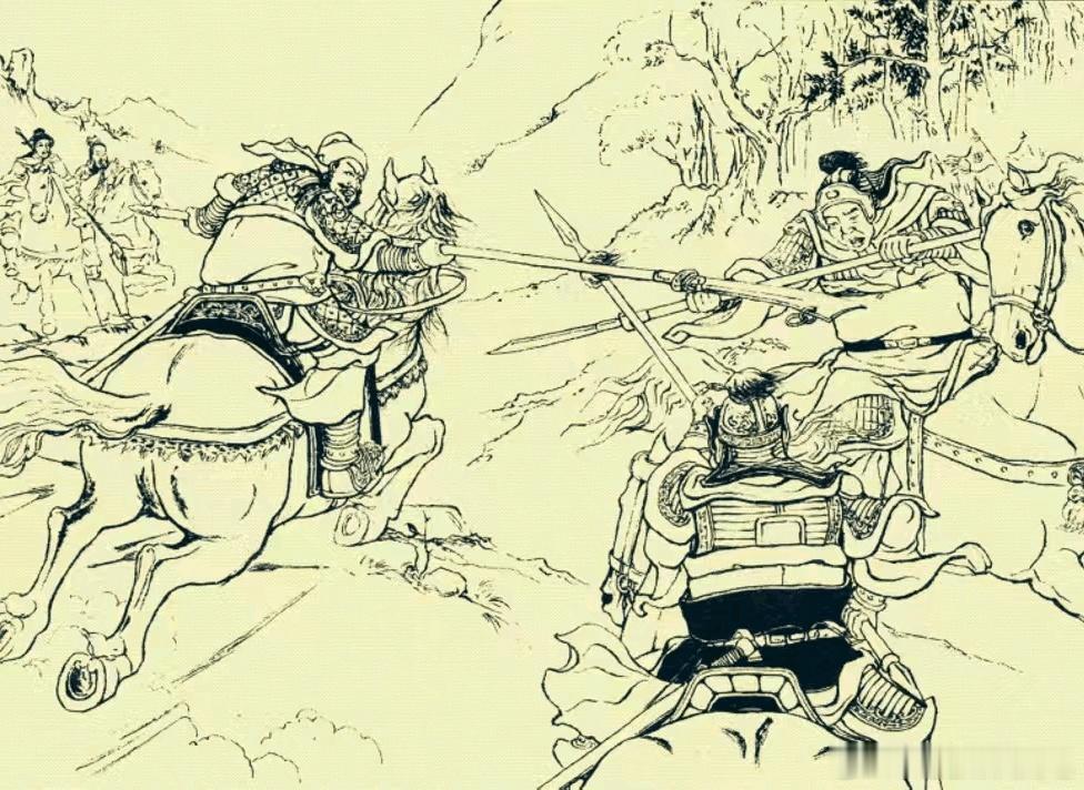 三国曹操在两员大将的保驾下，夜探阳平关。阳平关城头，守将张卫见状，心中大喜，令