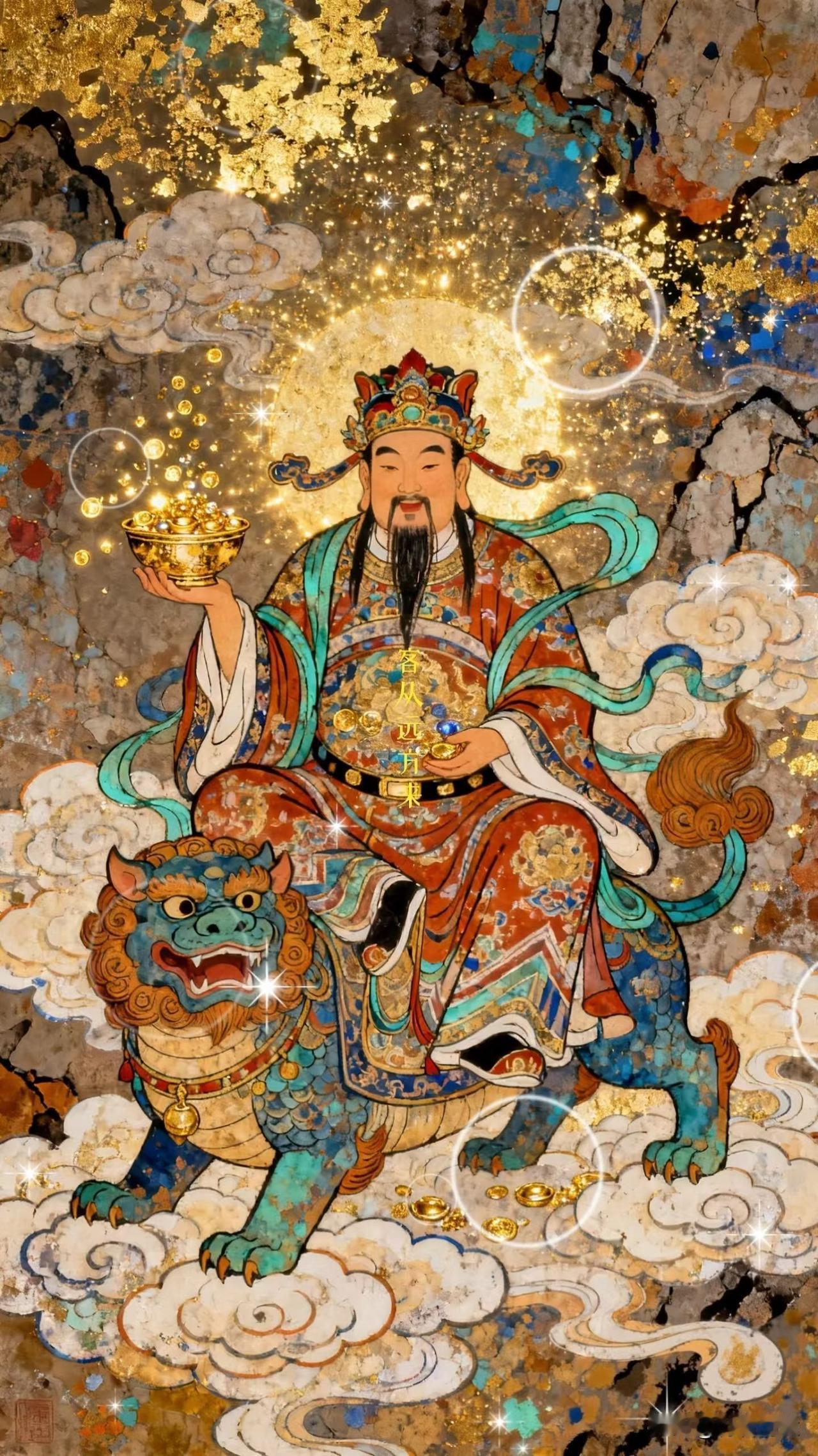 💮-—迎财神—-💮🧧大年初五迎财神🧧五路财神进家门㊗️我们