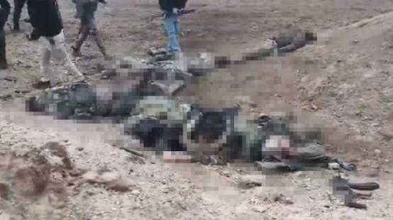 叙利亚科巴尼方向，到处都是库尔德游击小组，朱拉尼的手下又被打死了一地，身上的武器