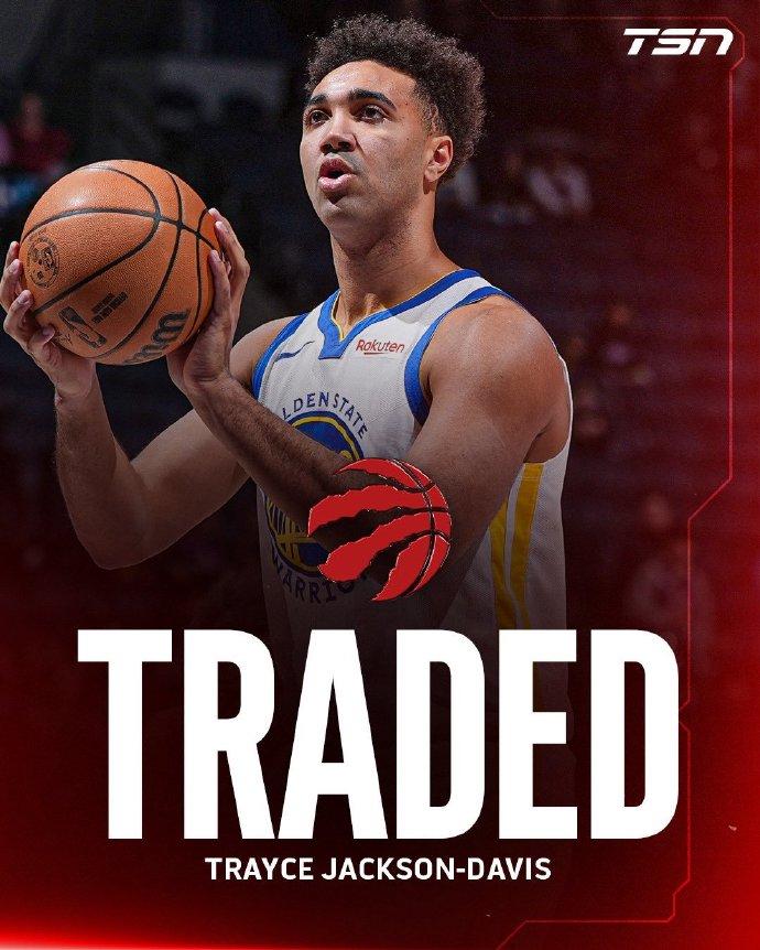 勇士第二笔交易：送走TJD，从猛龙换回一个次轮选秀权（来自26年湖人）。