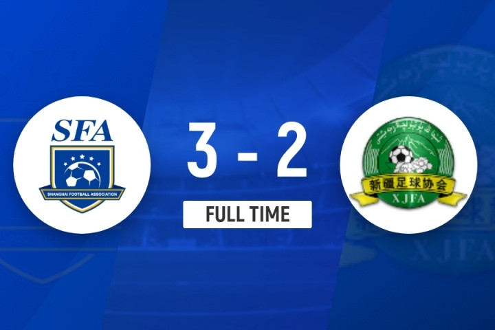 全运男足U20-上海3-2新疆晋级4强, 刘诚宇、蒯纪闻、李新翔破门