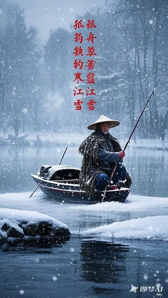 上联：梦醉诗舟襟满雪，下联：心融画境韵流芳，下联：情牵墨海笔凝霜。